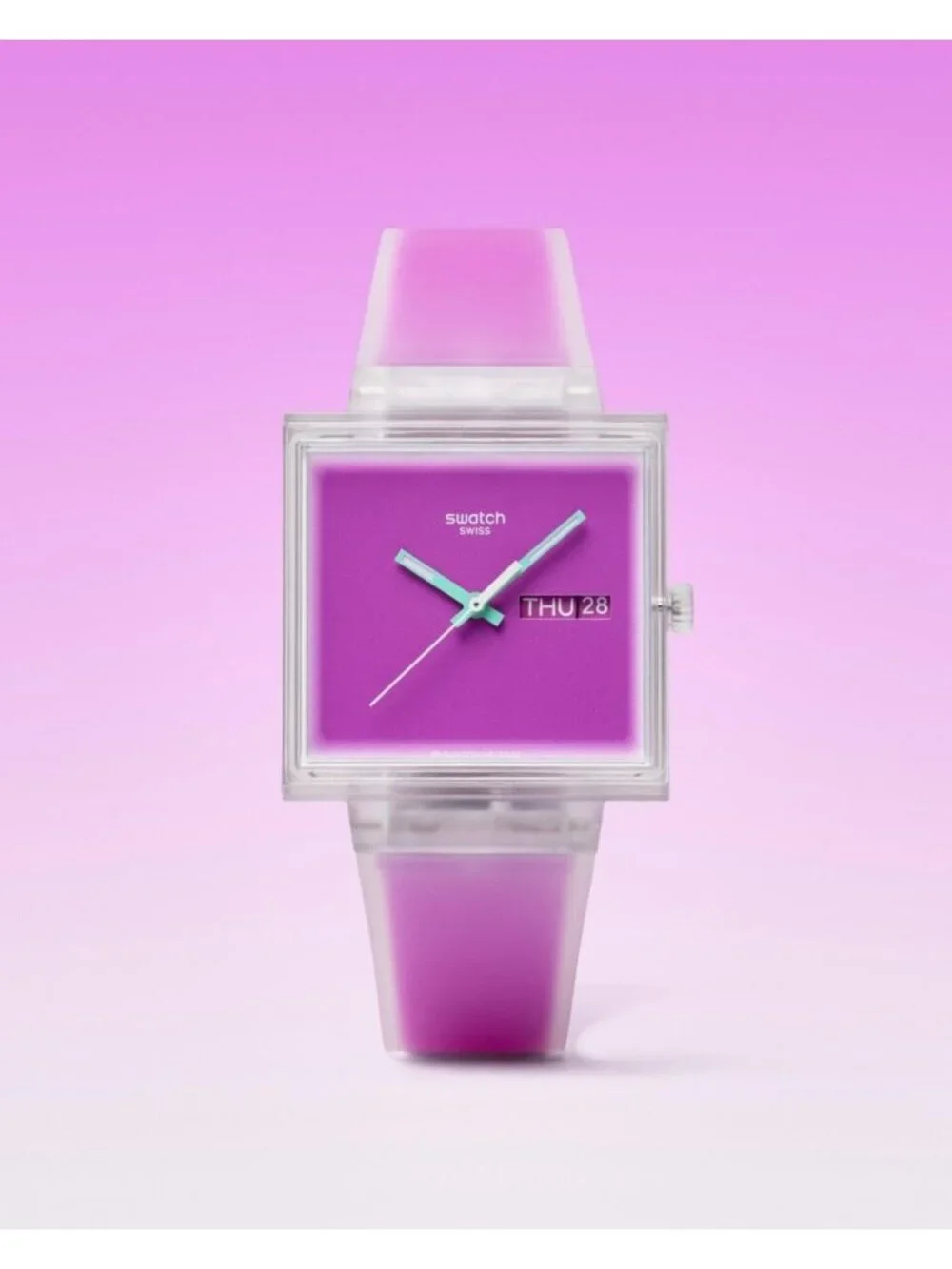 Unisex Pink Casual Watch Bio-sourced Quartz Square Analog Stylish Wrist Watch